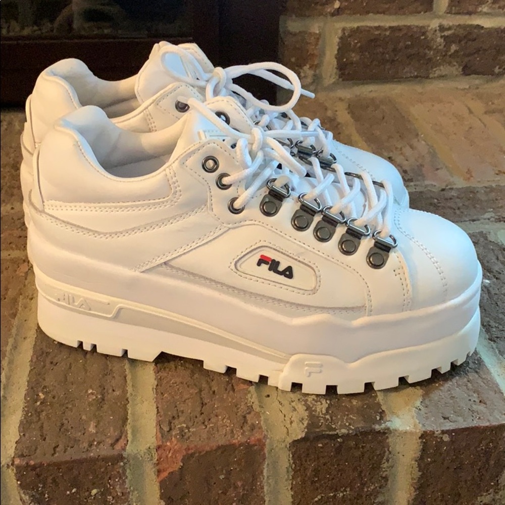 Fila White Trailblazer Wedge